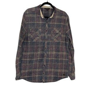 Outpost Makers Plaid Cotton Wool Blend Button Down Shirt